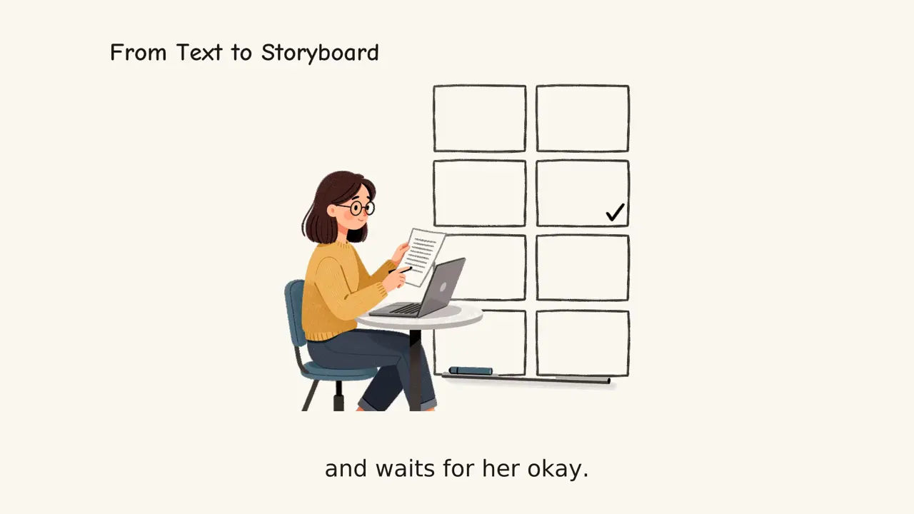 Storyboard, geplant aus einem Produkt-Briefing